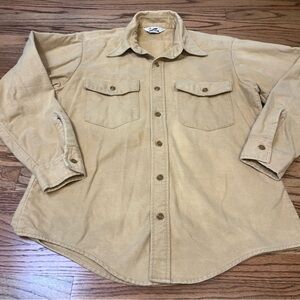 Vintage Duxbak Chamois Yellow Flannel Button Up Long Sleeve Shirt Large western